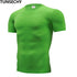 Fashion pure color T-shirt Men Short Sleeve compression tight Tshirts Shirt S- 4XL Summer Clothes - menochic